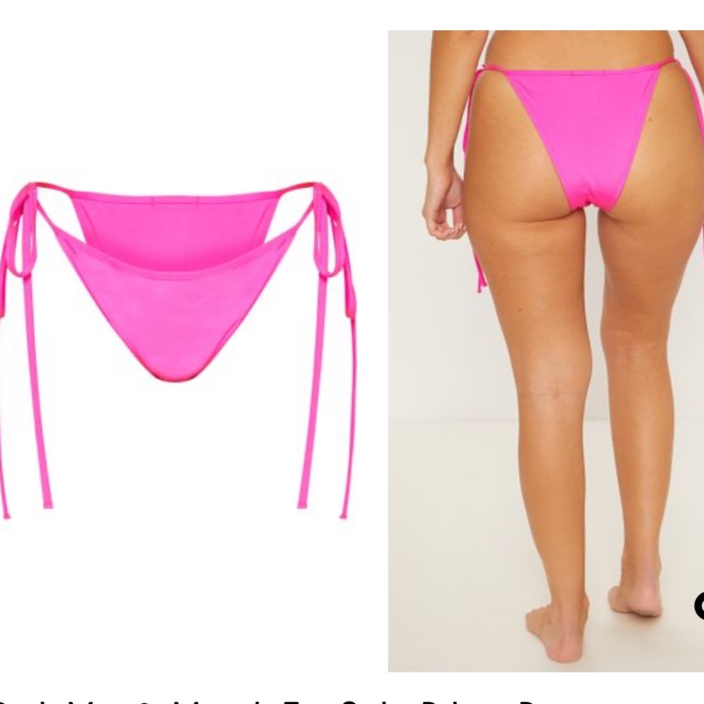 Hot Pink Triangle String Bikini - Picture 2 of 12